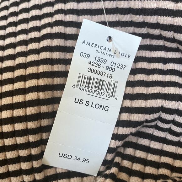 American Eagle black stripe mock neck dress - Picture 5 of 6